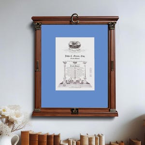 Solid Wood Masonic Certificate Frame | Master Mason Gift Display, Grand Lodge Warrant - Free delivery
