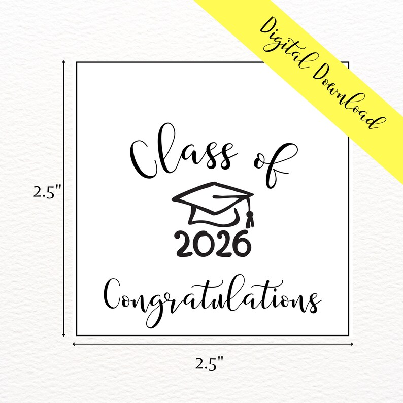 Class of 2026 Congratulations Gift Tag, 2.5" X 2.5" Congratulations ...