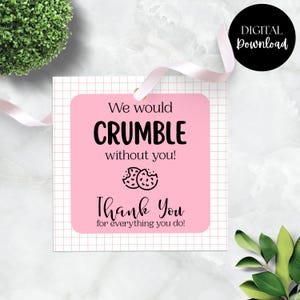 Senza di te crolleremmo! Grazie per tutto quello che fai! Etichetta regalo 7,6 x 7,6 cm, TAW, Settimana della gratitudine per gli infermieri, perfetta con un biscotto.