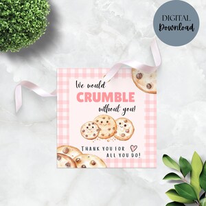 Etichetta regalo "Crolleremmo senza di te" 3" x 3" - Apprezzamento dei dipendenti - Etichetta di apprezzamento per la giornata dell'assistente amministrativo - Etichetta di apprezzamento per gli insegnanti