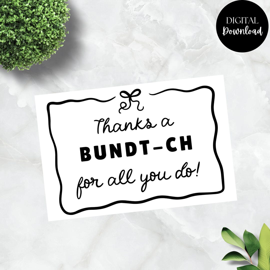 Thanks a Bundt-ch for All You Do! 2" X 3" Gift Tag / Employee ...