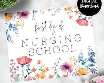 First Day of Nursing School 8.5" x 11" / Digital Download, Printable PDF