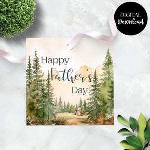 Étiquette-cadeau Joyeuse fête des pères 2,5 x 2,5 pouces, cadeau d'église pour la fête des pères, cadeau pour papa, fête pour les papas, cadeau du dimanche pour papa