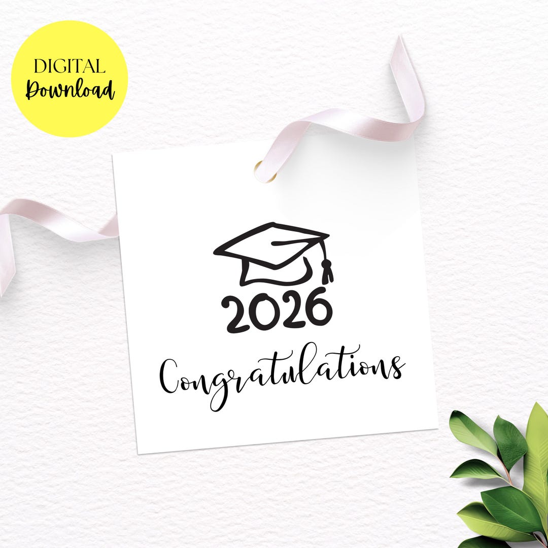 Gift Tag for Graduate, Congratulations 2026 Gift Tag, High School ...