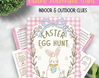 Easter Scavenger Hunt - Easter Egg Hunt - Indoor and Outdoor Clues - Treasure Hunt Clues - Kids Easter Activities - Digital Download