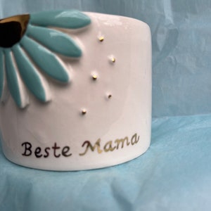 Mug en céramique fait main Best Mom ou Anne avec carte de vœux et bracelet marguerite image 8