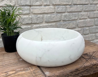 Custom Order Deep Dolomite Marble Sink, Special Stone,Rounded Bathroom Sink/Wash Basin,Colored Sink,Hand Carved Sink,Bathroom Table Top Sink