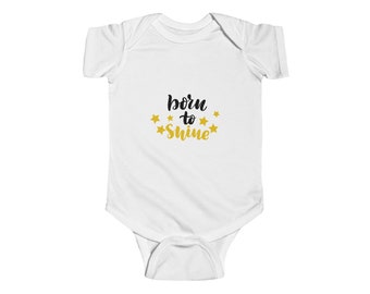 Cute Baby Bodysuit - Born to Shine | Perfect Baby Announcement Onesies | Baby Shower Gift Baby Girl gift | Baby Boy Gift