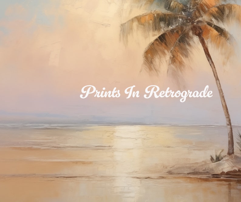 Palm Tree Sunset - Oil Painting - Digital Art - Peaceful Island Sunset ...