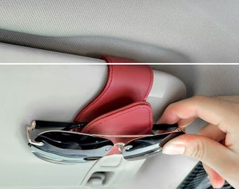Magnetic Leather Visor Clip for Sunglasses | Car Glasses Holder | Car Organizer