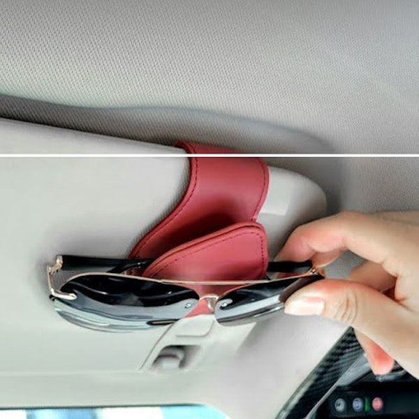 Magnetic Leather Visor Clip for Sunglasses | Car Glasses Holder | Car Organizer