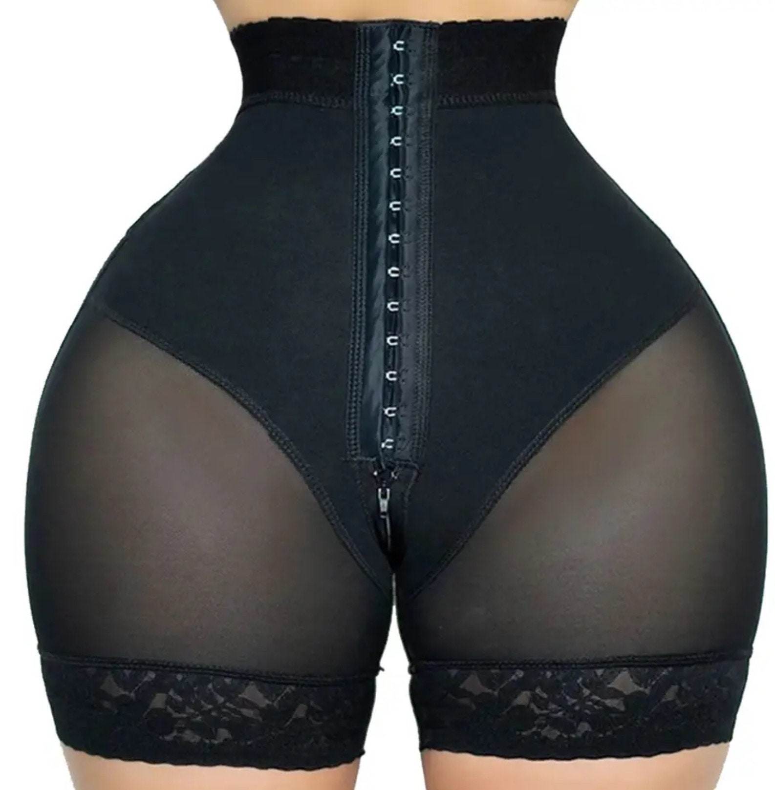 Shop Generic Breasted Lace Butt Lifter High Waist Trainer Body Shapewear  Women Fajas Slimming Underwear with Tummy Control Panties(BLACK) Online