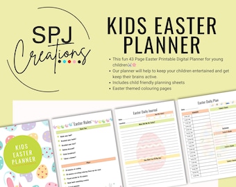 Aktivitätsplaner zum Ausdrucken für die Osterferien für Kinder / Tagebuch mit Urlaubsideen / Organizer für den Frühling zum Ausdrucken / Ideal für Grundschulkinder