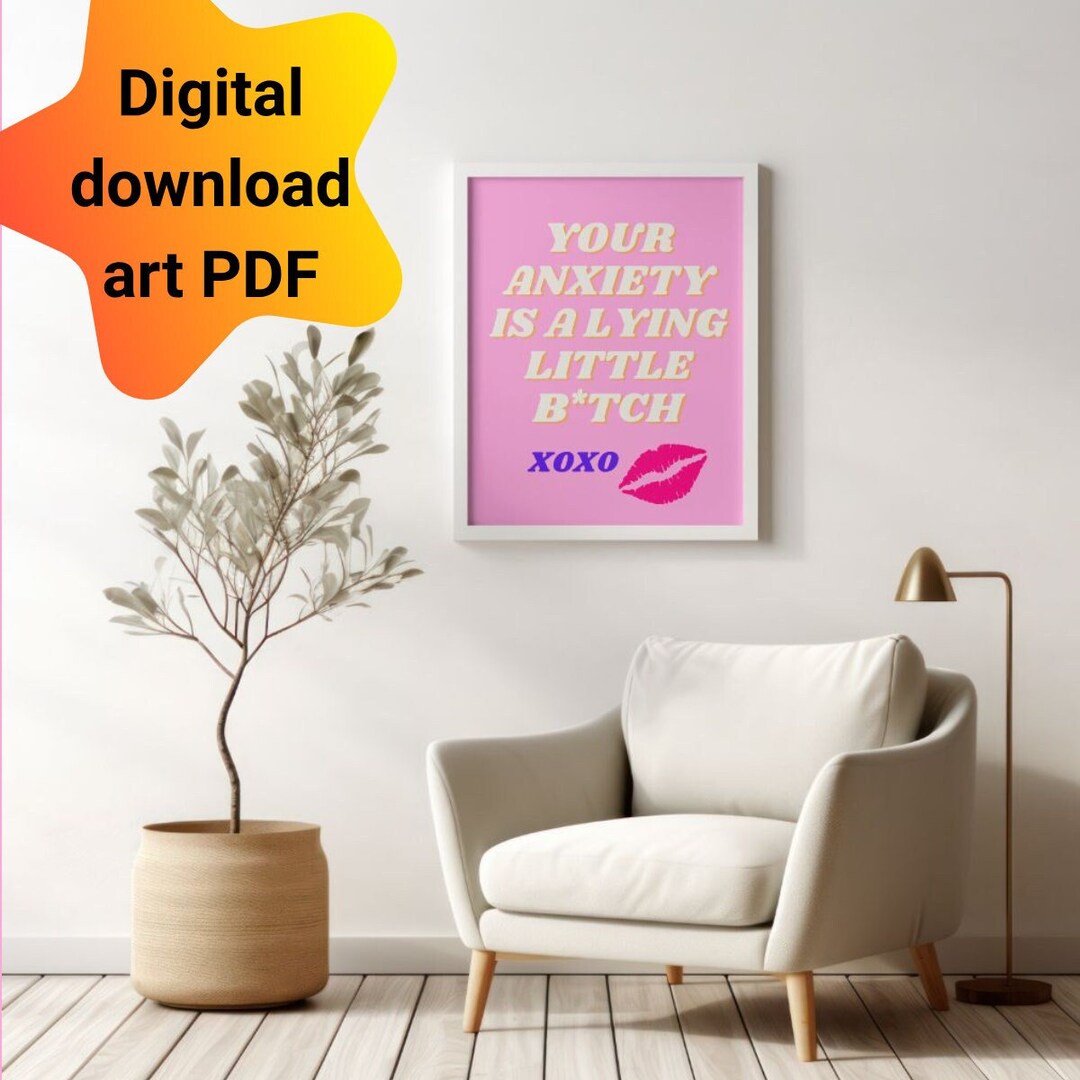 Positive Wall Art for Anxiety Sufferers, Vibrant Mental Health Poster ...