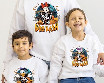 Mickey and Minnie Halloween Couple Sweatshirts, Mickey Ghost Sweatshirt, Minnie Ghost Spooky Season youth sweat, Kids Halloween