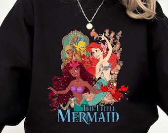 The Little Mermaid Sweatshirt,Ariel Mermaid Sweatshirt,Disney Ariel Sweatshirt,Retro Ariel The Little Mermaid Sweater,Disney Princess Sweat