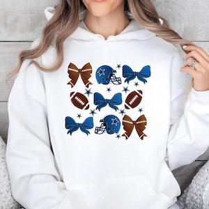 Coquette Bow Dallas Football Hoodie, Dallas Gameday Hoodie, Football Hoodie, Dallas Hoodie, American Football Hoodie