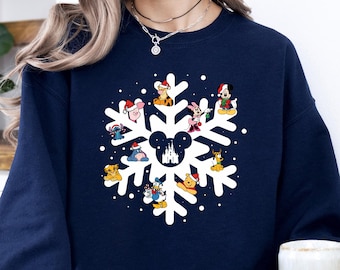Disney Snowflake Christmas Sweatshirt, Disneyland Xmas Sweatshirt, Magic Kingdom Holiday Sweatshirt, Mickey Snowflake, Disney Christmas Trip