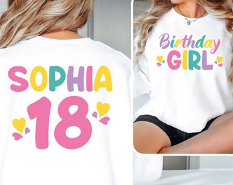Girls Birthday Sweatshirt, Custom Birthday Girl Sweatshirt, Birthday Toddler Sweatshirt, Personalized Birthday Girl Party Sweatshirt Gift