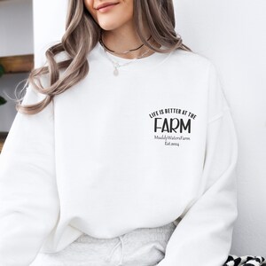 Farm Est Custom Sweatshirt, Customizable Farm Name Est Sweatshirt, Life Is Better On The Farm Tee, Farm Matching Family Shirt, Pocket Farmer