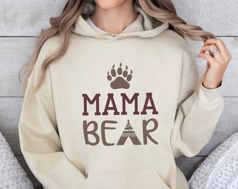 Mama Women Bear Hoodie, Momma Bear Hoodie, Mama Hoodie, New Mom Hoodie, Mother's Day Gift, Mom Life, Mommy Graphic Tee, Best Mom
