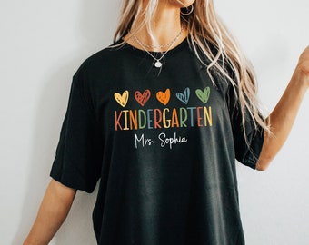 Personalized Name Teacher Shirt,Customized Teacher Shirt, Back to School Shirt,Kindergarten Teaching Shirt,Crayon Teacher Shirt,Teacher Gift