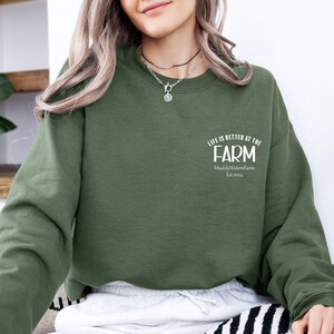 Farm Est Custom Sweatshirt, Customizable Farm Name Est Sweatshirt, Life Is Better On The Farm Tee, Farm Matching Family Shirt, Pocket Farmer