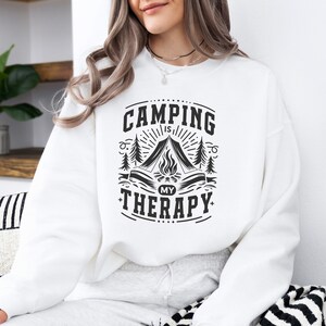 Camping Therapy Sweatshirt, Camper Sweatshirt, Adventure Sweatshirt, Camping Sweatshirt, Travel Sweatshirt,Camping Gift,Camp Fire Sweatshirt