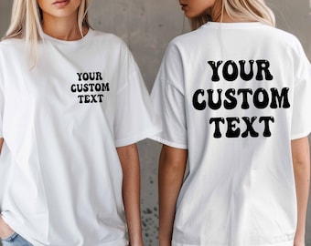 Your Text Custom Pocket Size Shirt, Custom Text Shirt, Your Text Here, Custom Business Shirt, Pocket and Back Custom Shirt, Custom Back Text