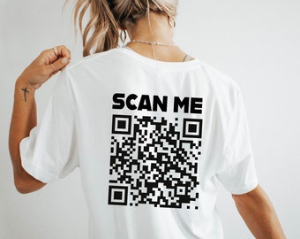 Custom QR Code Shirt, Custom Text Shirt With Qr Code Shirt, Personalized Text Tee, Personalized QR Shirt, Social Media Tee, Custom Qr Tshirt
