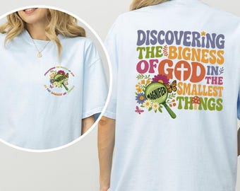 Comfort Colors Botanical Christian Tee, Whimsical Faith Tshirt, Bigness of God Insect Mushroom Graphic Tee, Inspirational Religious Shirt