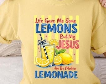 Comfort Colors Summer Lemonade Jesus Shirt, Coastal Christian Tee, Tropical Faith Tshirt, Beachy Christian Apparel,
