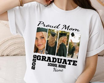 Comfort Colors Graduation Photo Collage T-shirt, Custom Senior 2026 Group Shirt, Personalized Graduate Family Tee, Graduation Gift