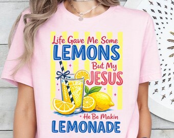 Summer Lemonade Jesus Shirt, Coastal Christian Tee, Tropical Faith Tshirt, Beachy Christian Apparel,