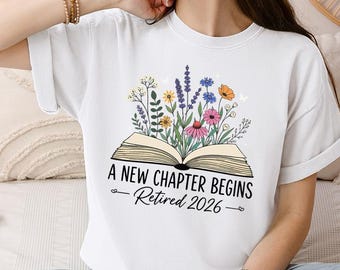 Comfort Colors Retired Teacher 2026 Shirt, Flower Book Retirement T-Shirt, Cute Educator Retired Gift