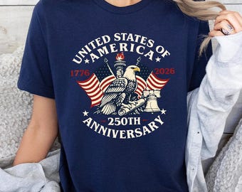 United States of America 250th Anniversary Shirt, Vintage Eagle USA Flag Tee, Heritage 1776-2026 Shirt, Patriotic USA Top