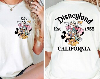 Custom Disneyland California T-Shirt,Disney Trip T-Shirt,Mickey and Friends T-Shirt,Retro Disneyland Est 1955 Shirt,Disneyland Vacation Tee