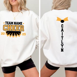 Custom Cheer Team Name Sweatshirt,Cheerleader Gifts,Cheer Mom with Name Sweatshirt,Mascot Sweatshirt,School Cheer Sweater,Team Mascot Sweat