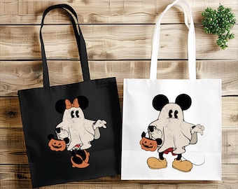 Personalized Disney Ghost Bag ,Custom Disney Halloween Tote Bag ,Trick or Treat Bags, Spooky Bag, Mickey and MinnieTote Bag,Disney Trip Gift