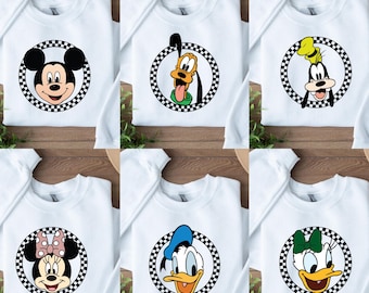 Retro Mickey and Friends Sweatshirt,Disney Trip Sweatshirt,Mickey Minnie Sweatshirt,Checkered Mickey Sweatshirt,Disney Family Vacation Sweat