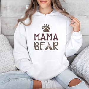 Mama Women Bear Hoodie, Momma Bear Hoodie, New Mama Hoodie,Cute Mom T-Shirt, Mother&#39;s Day Gift, Mom Life Shirt, Mommy Graphic Tee, Best Mom