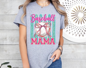 Baseball Mom T-Shirt, Mother's Day Gift for Sports Mom, Coquette Baseball Mom Shirt