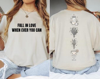 Practical Magic Shirt,, Fall In Love Whenever You Can Tee, Witchy Salt Rosemary Lavender Margarita T-Shirt