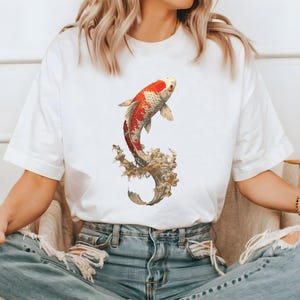 Retro Japanese Koi Fish T-Shirt,Japanese Shirt,Japanese Street Wear,Japanese calligraphy,Koi Fish Shirt,Koi carper Japan T-Shirt,Tokyo Style