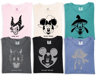 Comfort Colors Retro Mickey & Friends Halloween Shirt, Disney Characters Halloween Shirt, Mickey Minnie Matching Witch T-Shirt,