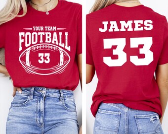 Custom Football Team Shirt, Personalized Mascot Tee, Front Back Printed Football Mom Shirt, Custom Football Player Tee
