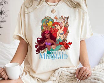 Comfort Color The Little Mermaid T-Shirt,Ariel Mermaid T-Shirt,Disney Ariel T-Shirt,Retro Ariel The Little Mermaid Tee,Disney Princess Tee