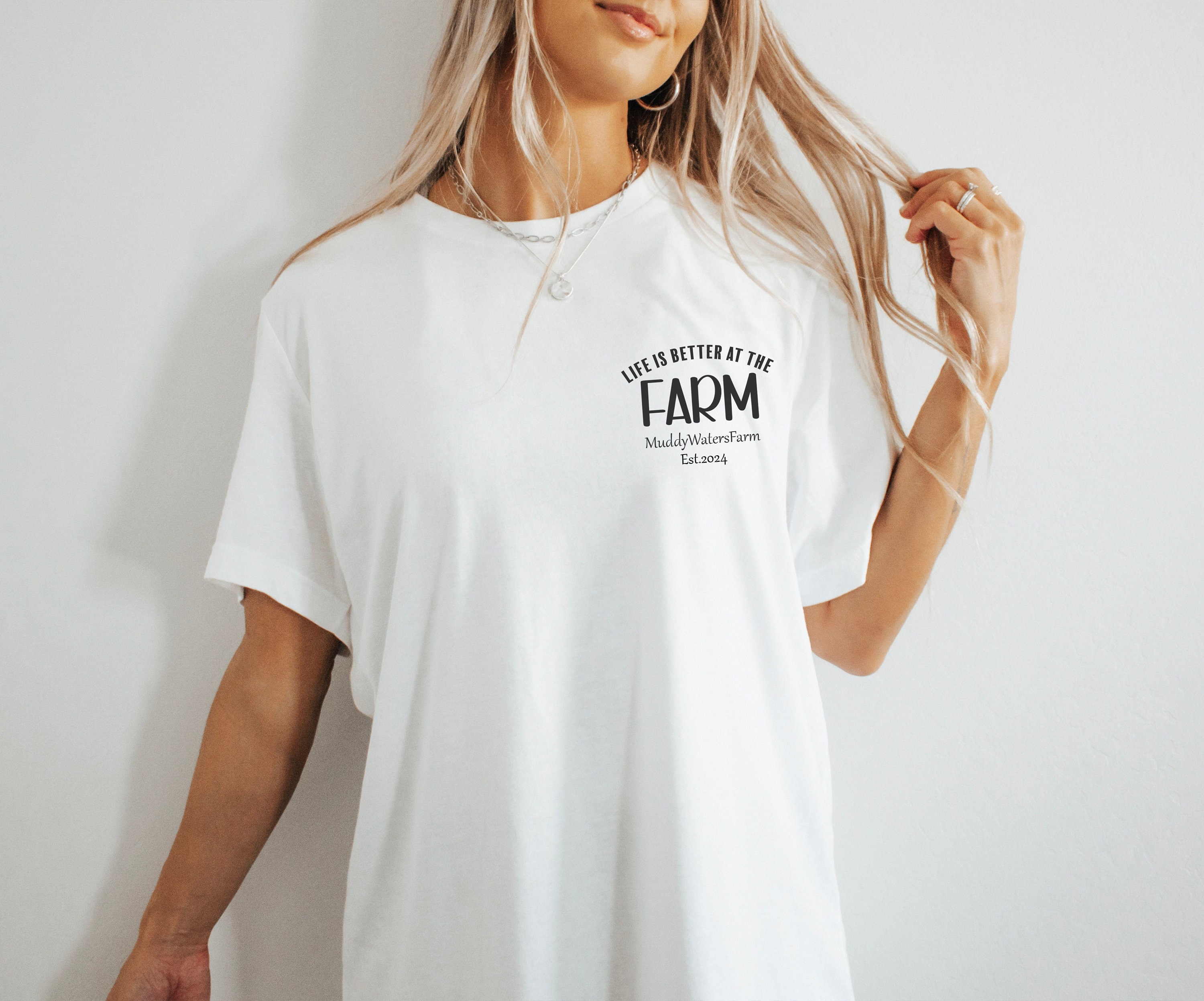 Farm Est Custom TShirt, Customizable Farm Name Est Shirt, Life Is Better On The Farm Tee, Farm Matching Family Shirt, Pocket Farmer Shirt