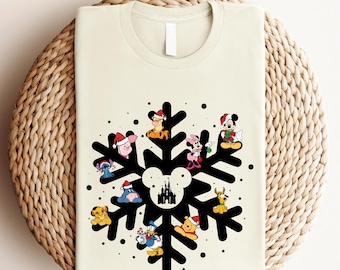 Disney Snowflake Christmas Shirt, Disneyland Xmas Shirt, Magic Kingdom Holiday Shirt, Mickey Snowflake T-Shirt, Disney Christmas Trip Shirt