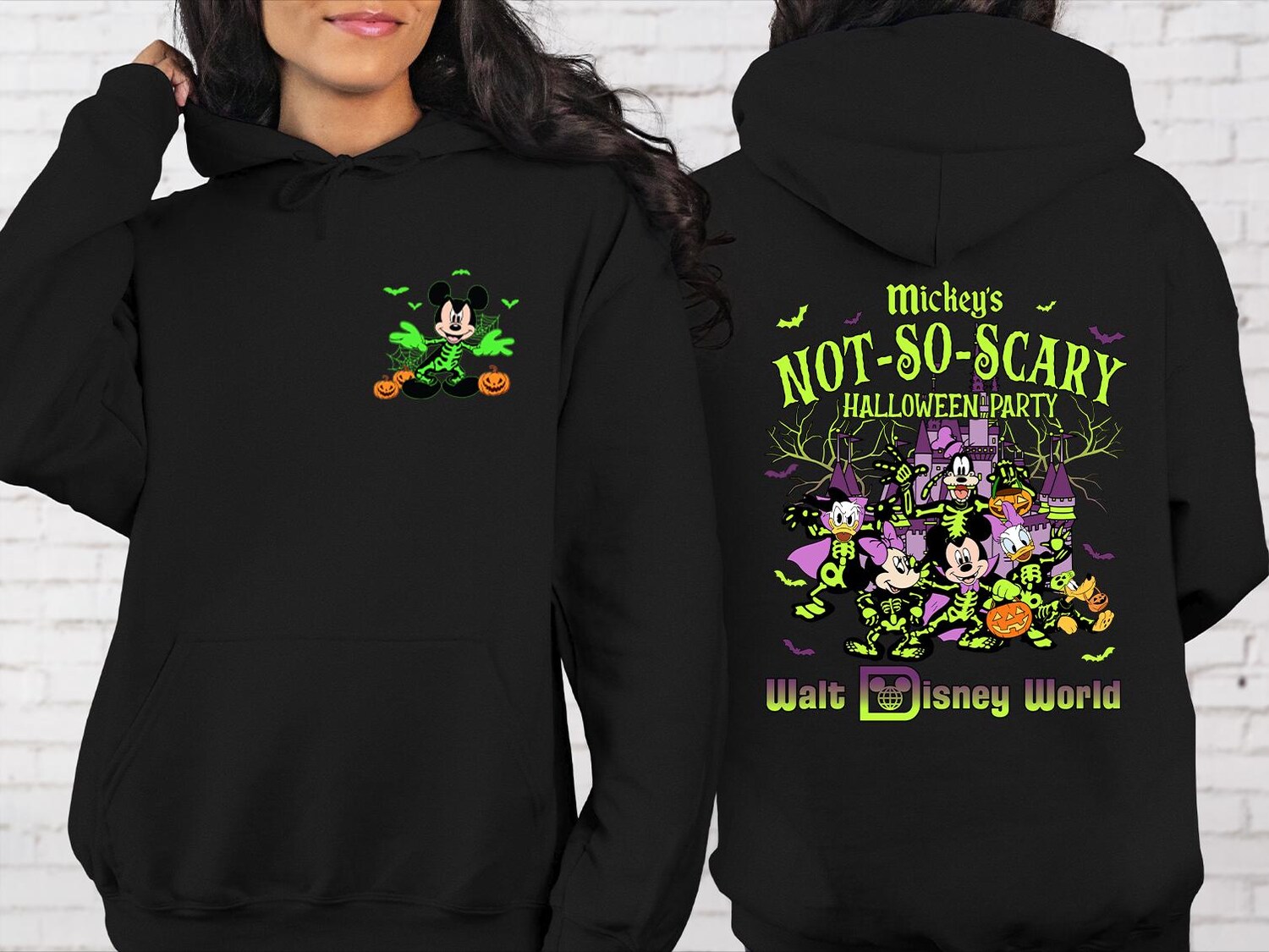 Custom Mickey Not So Scary Halloween Hoodie 2026, Personalized Disney World Vacation Hoodie, Family Disney Spooky Pullover